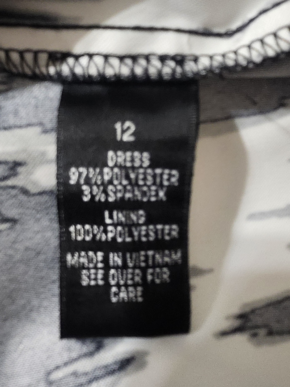 ALYX Black & White Abstract Print Sheath Dress Size 12. - Picture 7 of 8